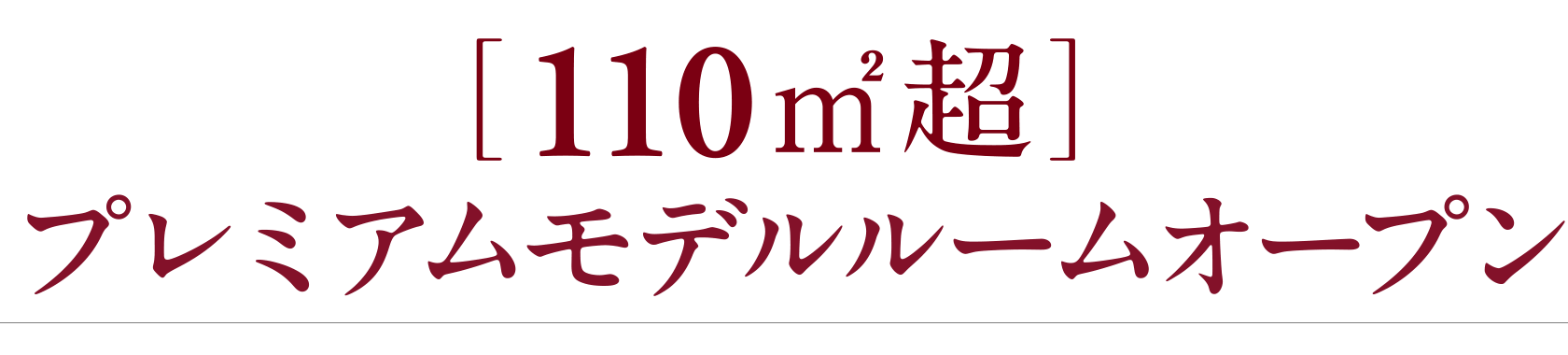 ［110㎡超］プレミアムモデルルームオープン