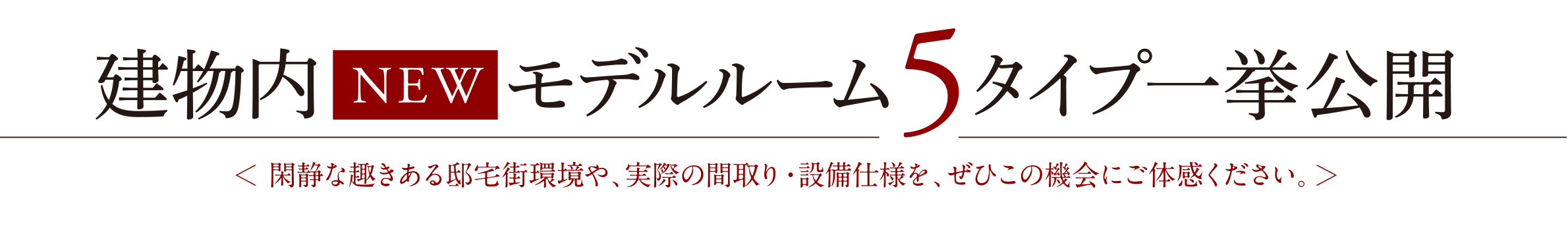 建物内NEWモデルルーム5タイプ一挙公開